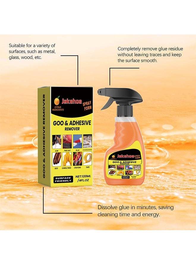 Jakehoe Goo & Adhesive Remover, Glue Remover Spray, Adhesive Remover For Cars, Glue Removal Liquid Tape Remover Sticker Lifter, Safe Adhesive Remover Multifunctional Glue Remover For Car Interiors Removes Residue Labels Decals, 120ML - Image 5