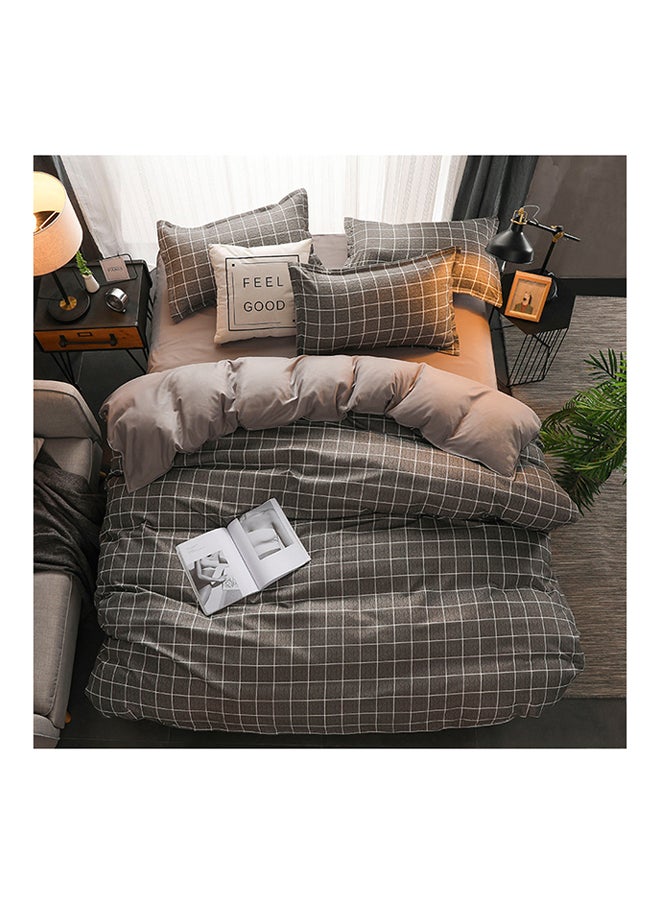 Aralifes 4-Piece Geometric Design Bedding Set Cotton Multicolour 
