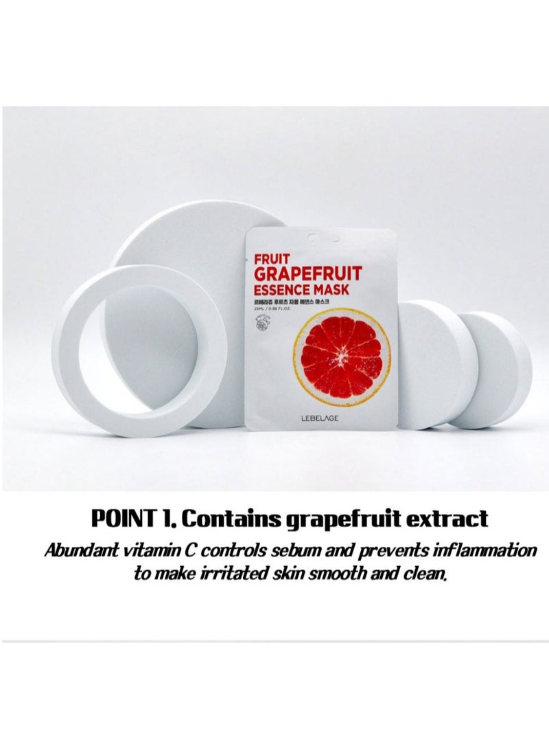 Lebelage Korean product LEBELAGE FRUIT GRAPEFRUIT ESSENCE MASK  - Image 3