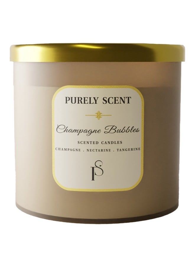 PURELY SCENT Champagne Bubbles Scented Candle for Home, Office, 100% Pure Soy Wax and Vegetable Wax, 92 Hours Burn Time, Fragrant Candles, Scented Candle for Aromatherapy, 14.1 Oz/400 Grams  - Image 3