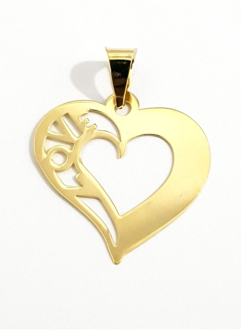 Hamsa.ae - 18K Pure Gold Heart Love Design Necklace - Image 1