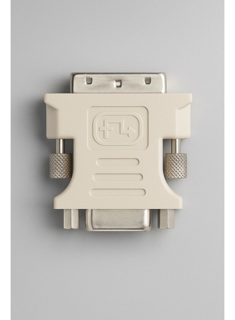 DVI 24-Pin Male to VGA 15-Pin Female Converter Adapter (White) Display Adapter for Monitor, Projector & PC - Image 1