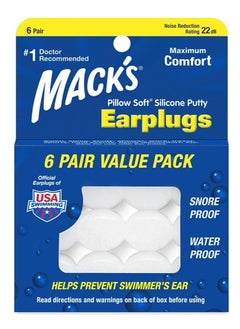 Mack's Pillow Soft Silicone Earplugs Value Pack, 6 Count  - Image 1