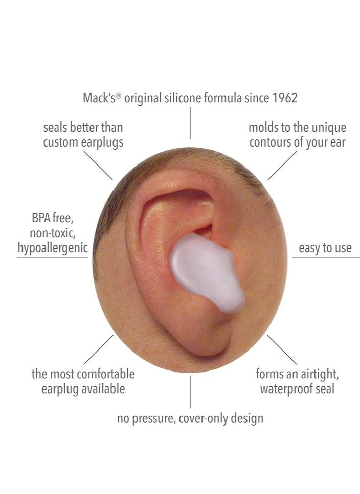 Mack's - Pillow Soft Silicone Earplugs Value Pack, 6 Count - Image 1
