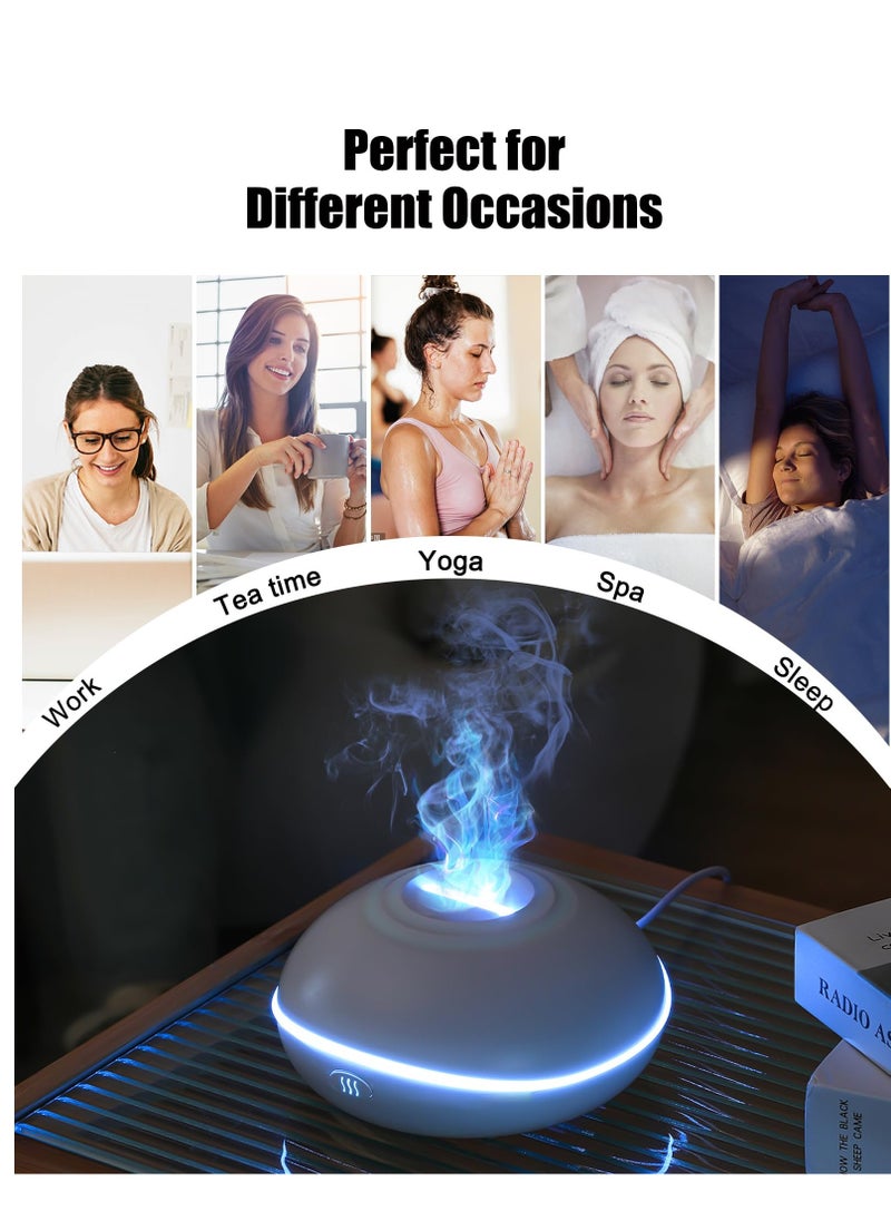 Excefore Flame Essential Oil Diffuser, Aromatherapy Essential Oil Diffuser, 200ML Ultrasonic Aromatherapy Mist Humidifier with Mute Design, Perfect for Office, Home, and Bedroom Ambiance (White)  - Image 5