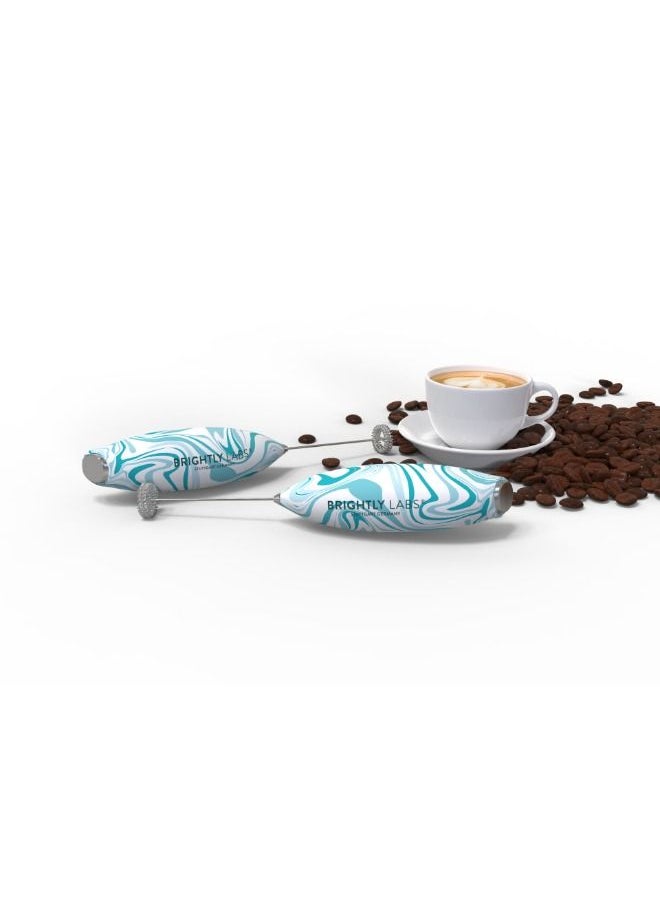 BRIGHTLY LABS - Titanium Motor-Milk Frother for Coffee is a Handheld Electric Whisk that doubles as a Milk Foamer, Mini Mixer, and Coffee Blender Ideal for preparing Frappes, Lattes, Matcha, and more, with Stand. - Image 1