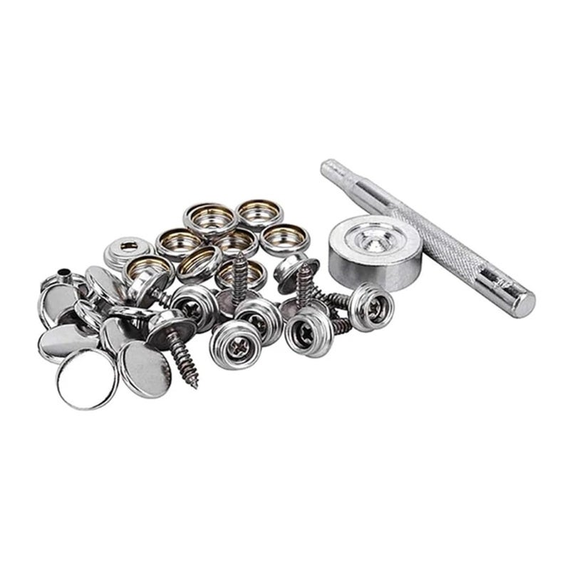 All user group compatible 50Sets Heavy Duty Snap Fasteners Kit Canvas,Screw Snaps,Boat Cover,Carpet with Setting Tool for Transit & use compatible - Image 4
