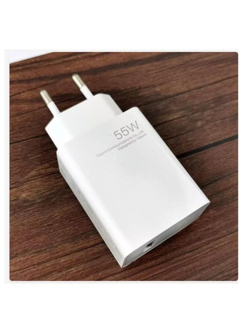 Generic - Xiaomi Mi 11 Charger 55W GaN Charger Adapter Quick Fast Charging Turbo Charge With 6A Type-C Cable For Xiaomi 11 /10 / 10 Lite Redmi Note 9 Pro 10 K40 30 Pro - Image 1