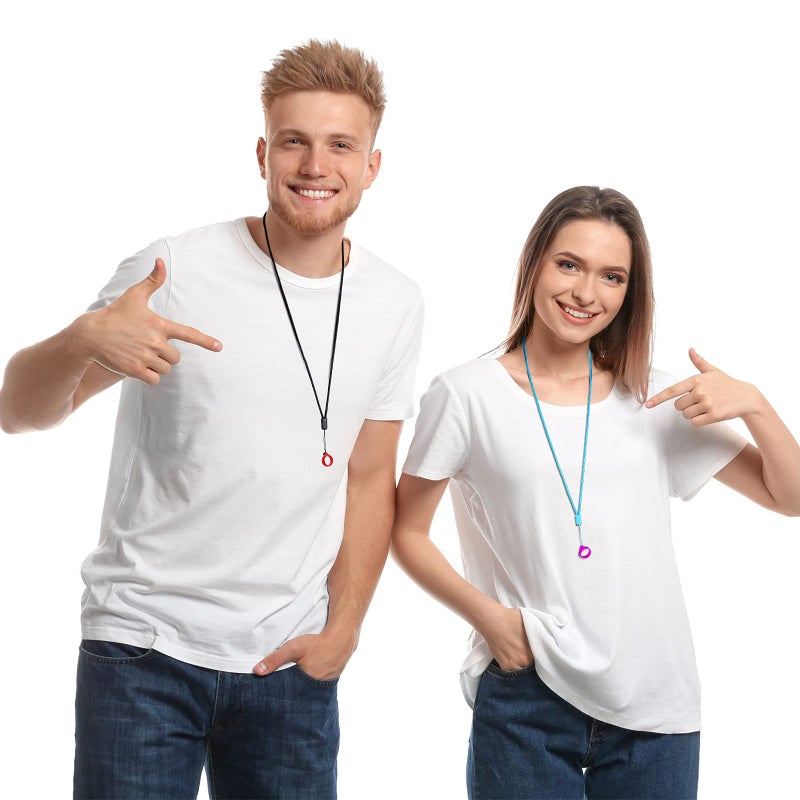 Shappy 14 Anti-Lost Necklace Lanyard Include 2 Neck Lanyard Strap with 12 Pieces Anti-Lost Silicone Rubber Ring Pen Silicone Lanyard Holder - Image 3