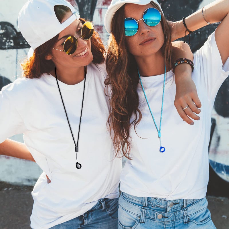 Shappy 14 Anti-Lost Necklace Lanyard Include 2 Neck Lanyard Strap with 12 Pieces Anti-Lost Silicone Rubber Ring Pen Silicone Lanyard Holder - Image 4