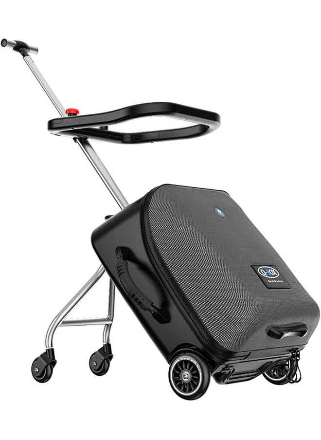 GoldenLike Kids Luggage,20" Kids Ride on Travel Suitcase with Child Seat,Children's Carry-On  Luggage with Detachable Trolley,3-in-1 Kids Trolley Case Ride-on Suitcase for Toddler Baby Travel Flight  - Image 1