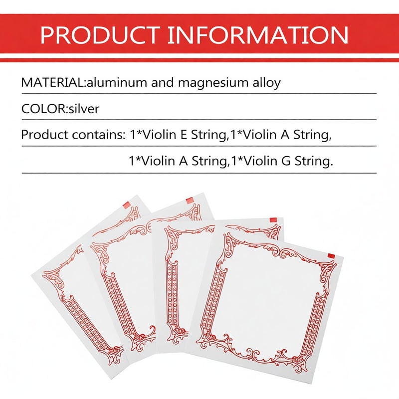 4pcs a Set Violin String Aluminum and Magnesium Alloy Violin Strings for 4/4-3/4 Violin Accessories - Image 3