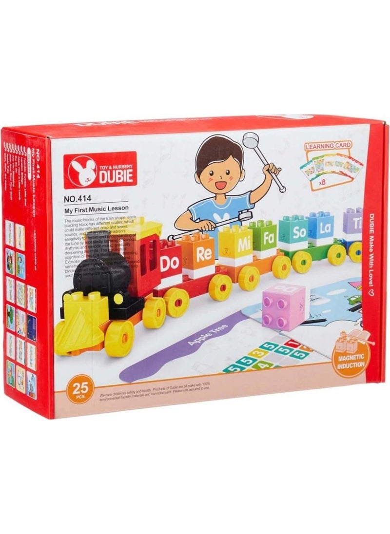 wange 414 Dubie Music Train / 25 Pieces +6 Cards / Ages +3  - Image 1