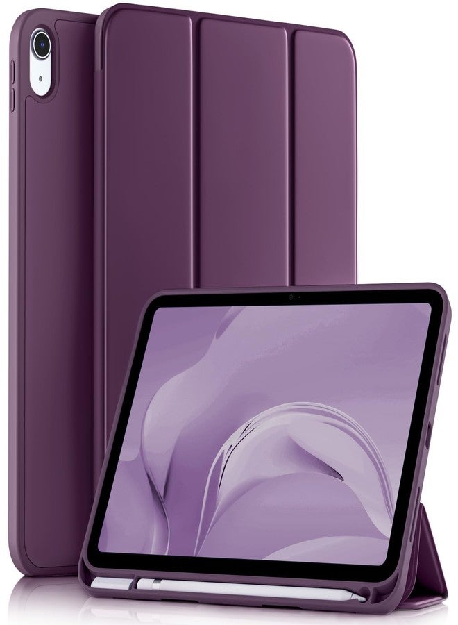 Akkerds جراب Akkerds متوافق مع iPad (A16) الجيل الحادي عشر 11 بوصة 2025، وجراب iPad الجيل العاشر 10.9 بوصة 2022 مع حامل قلم، غطاء حماية ثلاثي الطي رفيع مع ظهر TPU ناعم، لون بنفسجي توتي - Image 1
