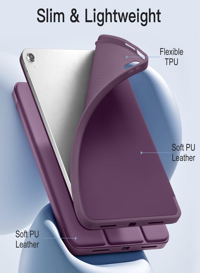 Akkerds جراب Akkerds متوافق مع iPad (A16) الجيل الحادي عشر 11 بوصة 2025، وجراب iPad الجيل العاشر 10.9 بوصة 2022 مع حامل قلم، غطاء حماية ثلاثي الطي رفيع مع ظهر TPU ناعم، لون بنفسجي توتي - Image 5