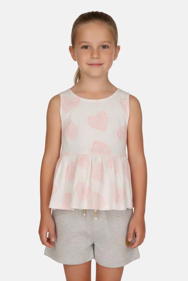 Limited Too Kids Girl 2 Pieces Graphic Print Top And Shorts, Multicolor - Image 1