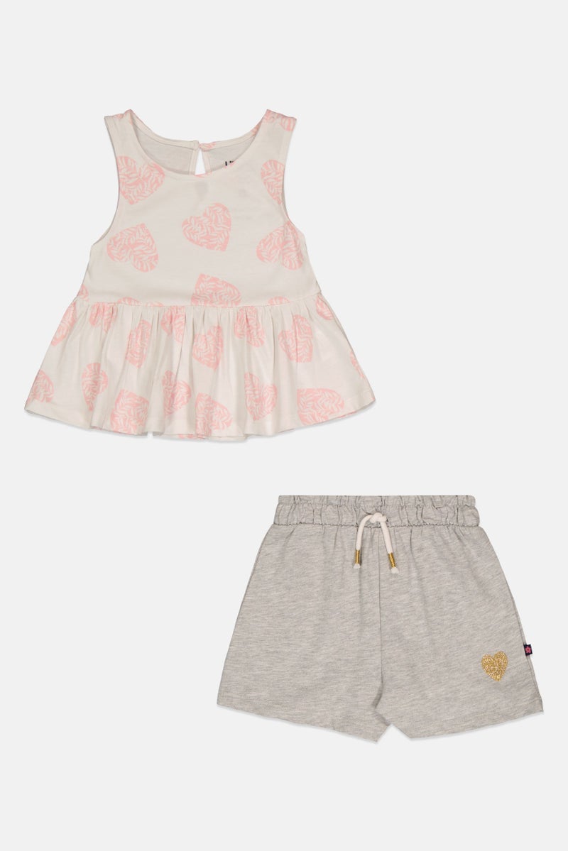 Limited Too Kids Girl 2 Pieces Graphic Print Top And Shorts, Multicolor - Image 2