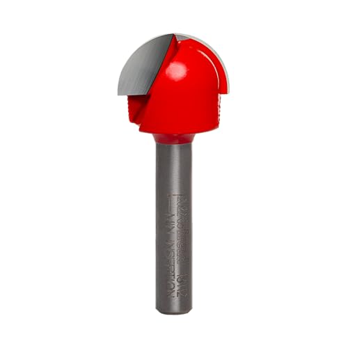 Freud Radius Round Nose Bit in Premier Solid Carbide Ideal for Fluted Millwork Signs and Decorative Veining 2 Cutters 14 Shank Dia 38 Radius 2 Length 18112