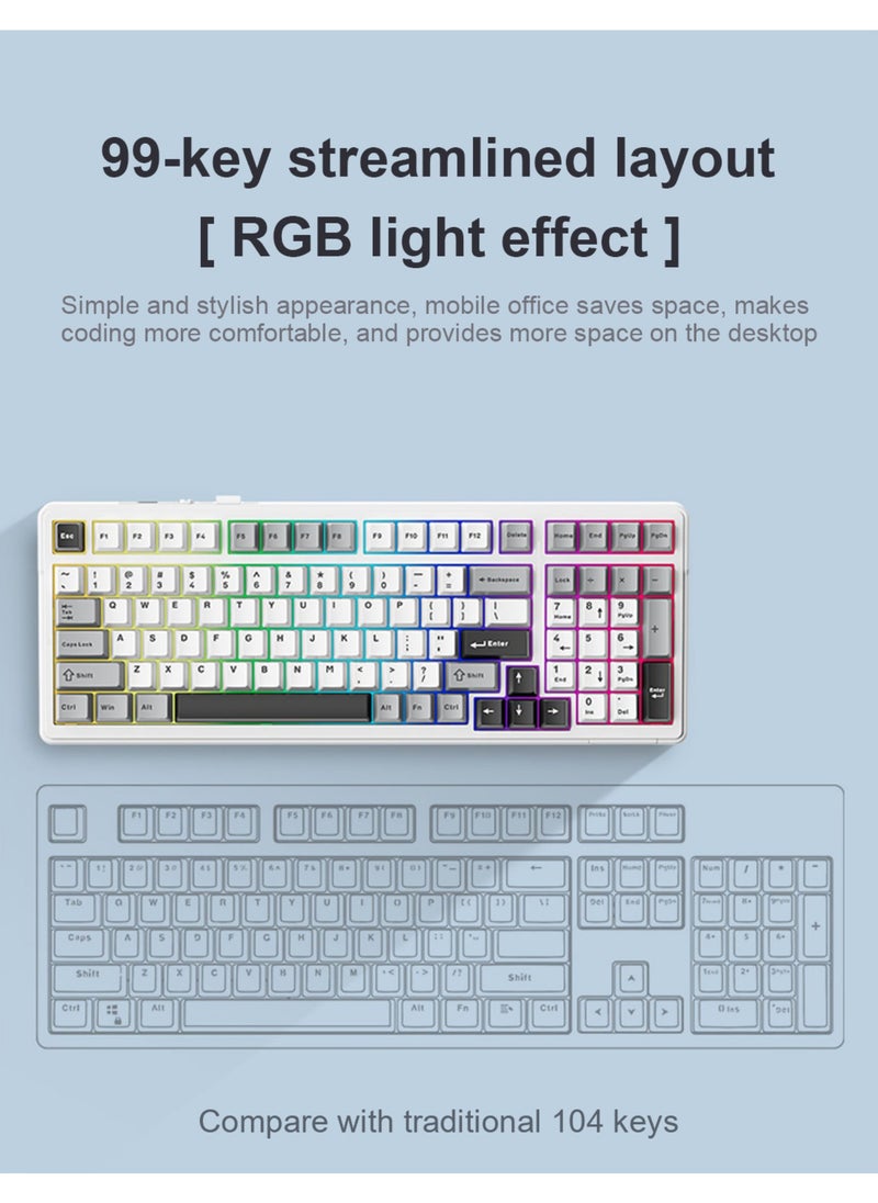 AULA - F99 Wireless Mechanical Keyboard, Tri-Mode BT5.0/2.4GHz/USB-C Hot Swappable Custom Keyboard, Pre-lubed Reaper Switch, Gasket Structure, RGB Backlit Gaming Keyboard for PC/Tablet/PS/Xbox - Image 1