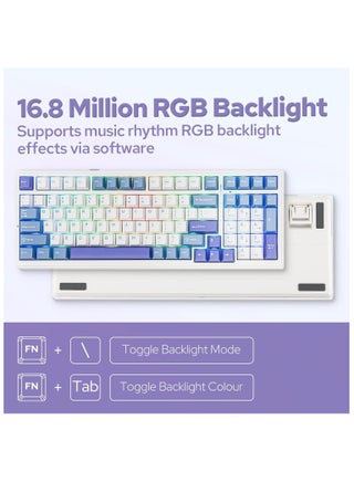 F99 Wireless Mechanical Keyboard, Tri-Mode BT5.0/2.4GHz/USB-C Hot Swappable Custom Keyboard, Pre-lubed Reaper Switch, Gasket Structure, RGB Backlit Gaming Keyboard for PC/Tablet/PS/Xbox - view 3