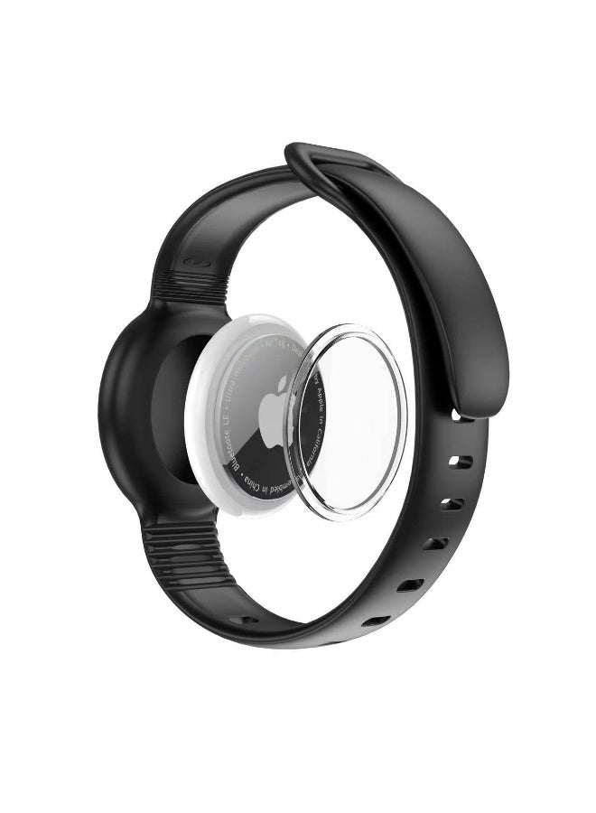 Silicone Waterproof AirTag Bracelet for AirTags, Hidden Design Wristband Case with Drop Protection, Comfortable Kids and Adult Tracker Band,(Black) - Image 1