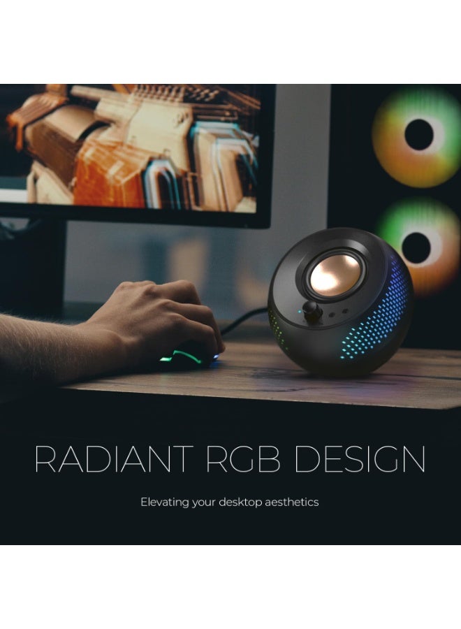 Creative Pebble X Plus 2.1 USB-C Computer Speakers with Subwoofer and Customizable RGB Lighting, Bluetooth 5.3, USB Audio, Up to 15W RMS Power for PC and Mac - Image 3