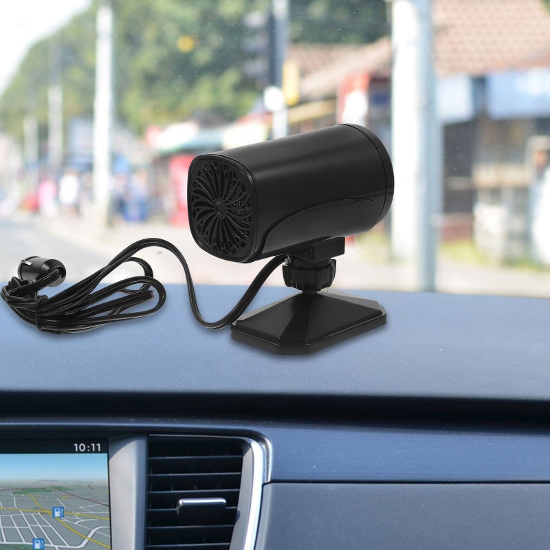 🚗 مروحة مدفأة سيارة محمولة مع وظيفة إزالة قابلة لتعديل الزاوية باللون الأسود للاستخدام الشتوي - Image 4