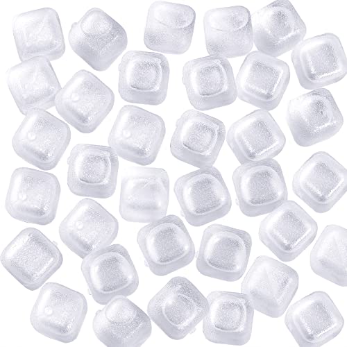 Nonley Reusable Ice Cubes for Drinks, 20 Pack Refreezable Plastic Ice Cubes BPA Free, Chills Drinks Without Diluting, Washable Fake Ice Cubes for Cocktails, Wine, Beer or Coffee Easy To Use - Image 1