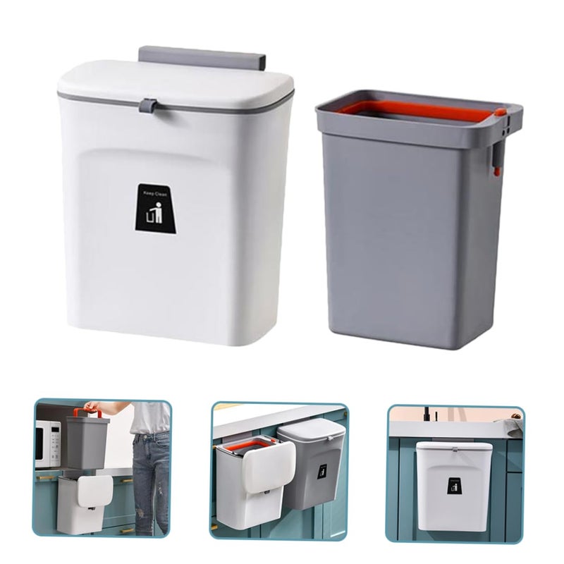 VOSAREA Hanging Trash Can Compost Trash Bin Kitchen Garbage Can Wall-Mounted Design Easy Garbage Disposal - Image 5