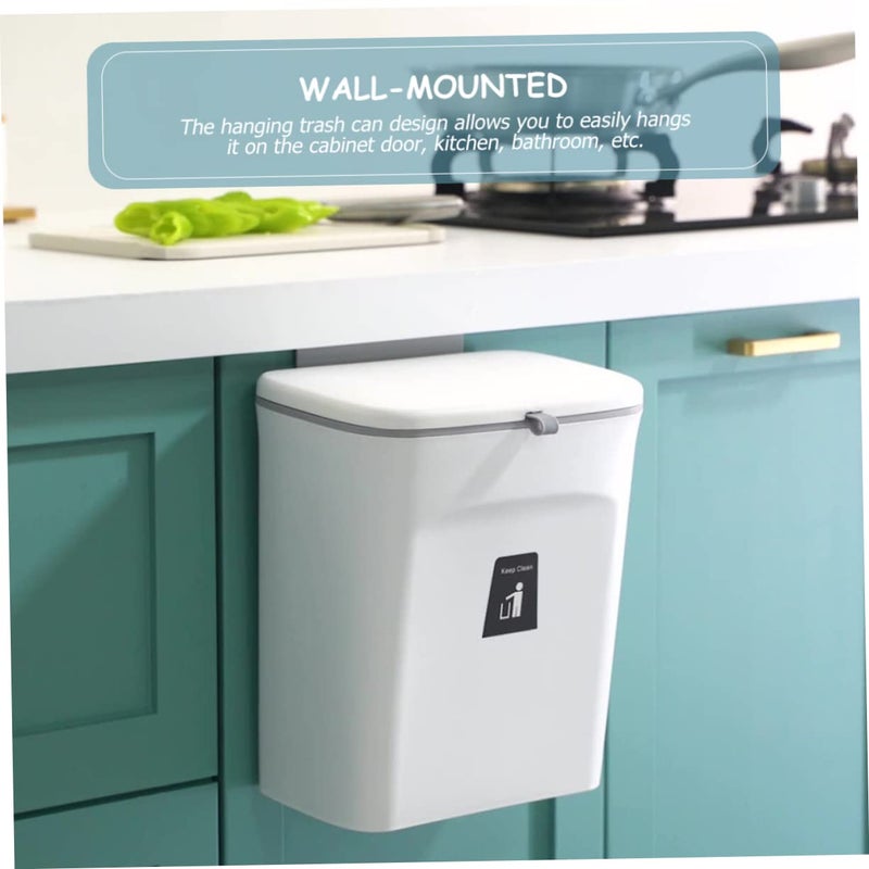 VOSAREA Hanging Trash Can Compost Trash Bin Kitchen Garbage Can Wall-Mounted Design Easy Garbage Disposal - Image 2