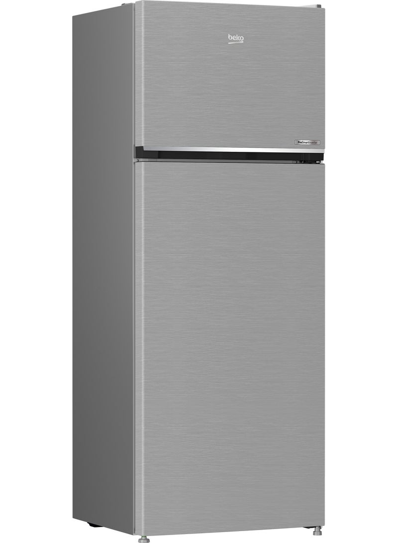 Beko No Frost Refrigerators - 406 Liters Net - Top Freezer - Dual Cooling - Pro Smart Inverter Compressor -  Harvest Fresh Technology - RDNE455M20XBIDEG Brushed Silver - Image 1