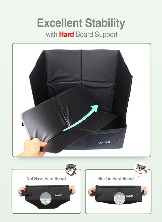 Luxtude Travel Litter Box for Cats with High Side, Collapsible/Portable with Carrying Bag, No Odor and Waterproof for Car, Road Trip, Hotel Room - Image 4
