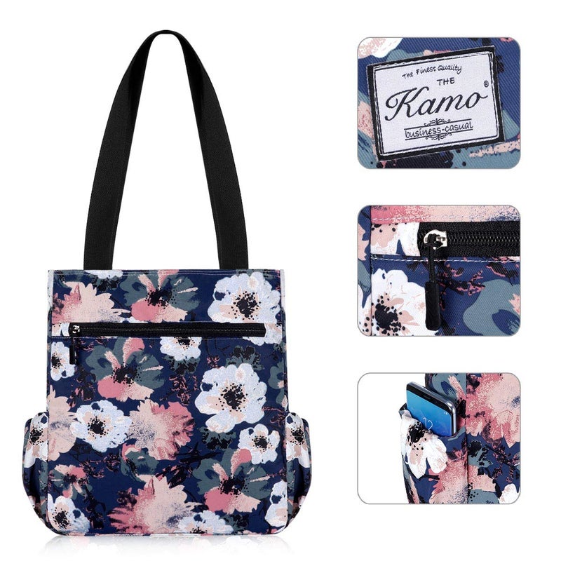 KAMO Floral Tote Bag - Waterproof Lightweight Handbags Travel Shoulder Bag for Hiking Yoga Gym Swimming Travel Beach - Image 4
