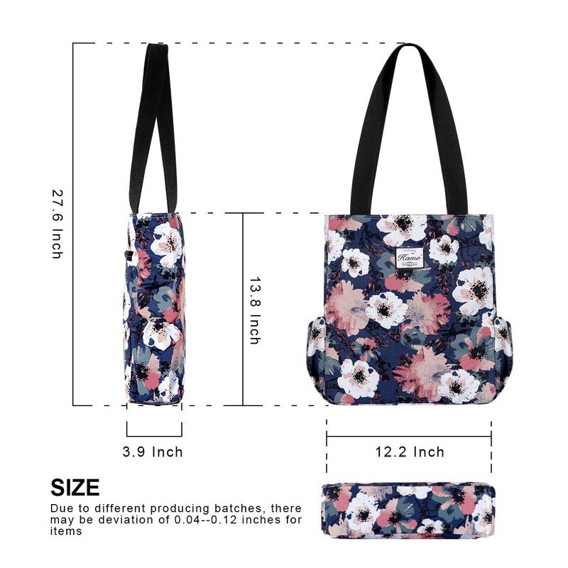 KAMO Floral Tote Bag - Waterproof Lightweight Handbags Travel Shoulder Bag for Hiking Yoga Gym Swimming Travel Beach - Image 3