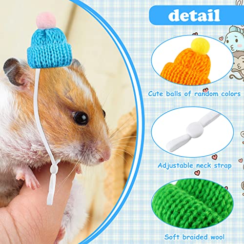 Mtlee 20 Pcs Mini Pet Snake Hat with Adjustable Elastic Chin Strap, Small Reptile Animal Hamster Knitted Hat for Pets Snake Ball Python Lizard Guinea Pig Chameleon Iguanas Accessories Decoration - Image 2