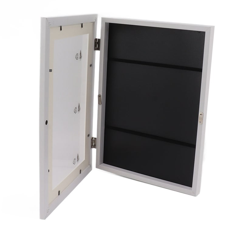 Kids Art Frame Density Board PS Magnetic Front Opening Changeable Artwork Display Frame Holds 50PCS Pictures for Crafts Drawing Schoolwork White - Image 2