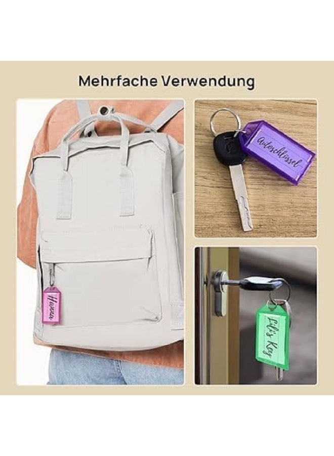 ميدالية مفاتيح ببطاقة تعريف وحلقة بلاستيكية كبيرة بمساحة لكتابة الاسم مناسبة لشنط السفر ومفاتيح الباب حلقة متينة متعدد الالوان (10) - Image 3