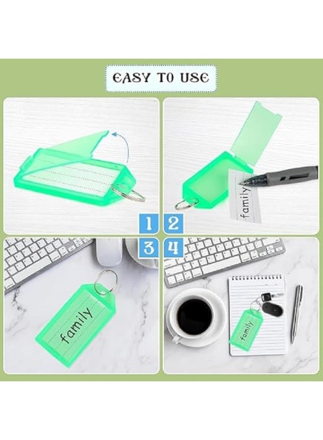 ميدالية مفاتيح ببطاقة تعريف وحلقة بلاستيكية كبيرة بمساحة لكتابة الاسم مناسبة لشنط السفر ومفاتيح الباب حلقة متينة متعدد الالوان (10) - Image 4