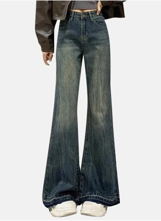 YUNIQEE Blue Cotton Slim Fit High-Rise Jeans
