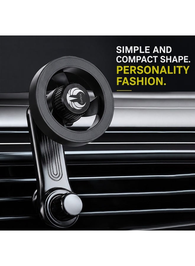YOUFO Magnetic Car Air Vent Phone Holder Y4820 Strong Magnetic Adsorption Bracket 360 Degree Rotation Dashboard Suction Mount Universal Mobile Holder Secure Grip Stable Design ERPCY4820 - Image 2