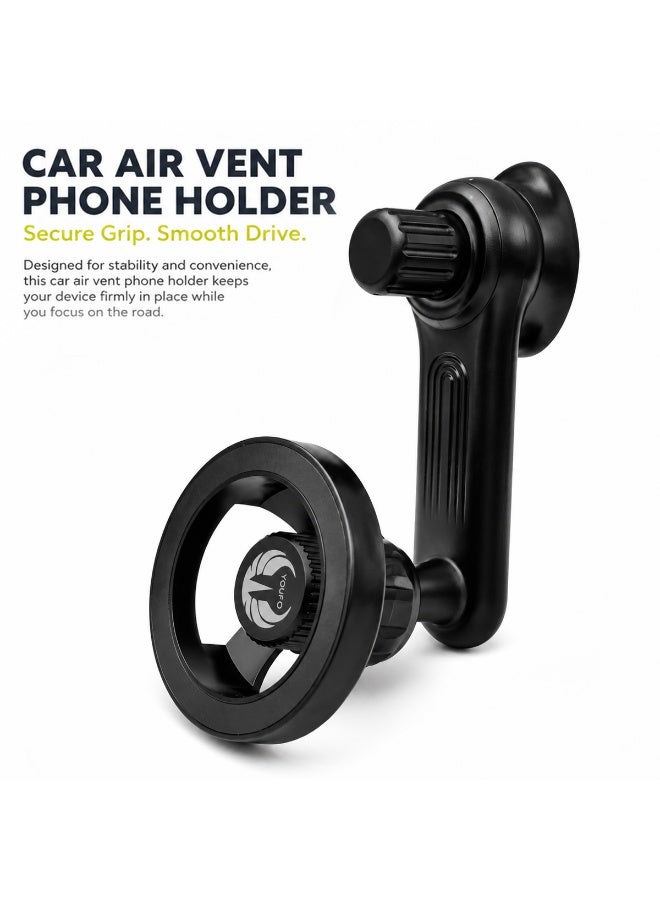 YOUFO Magnetic Car Air Vent Phone Holder Y4820 Strong Magnetic Adsorption Bracket 360 Degree Rotation Dashboard Suction Mount Universal Mobile Holder Secure Grip Stable Design ERPCY4820 - Image 3