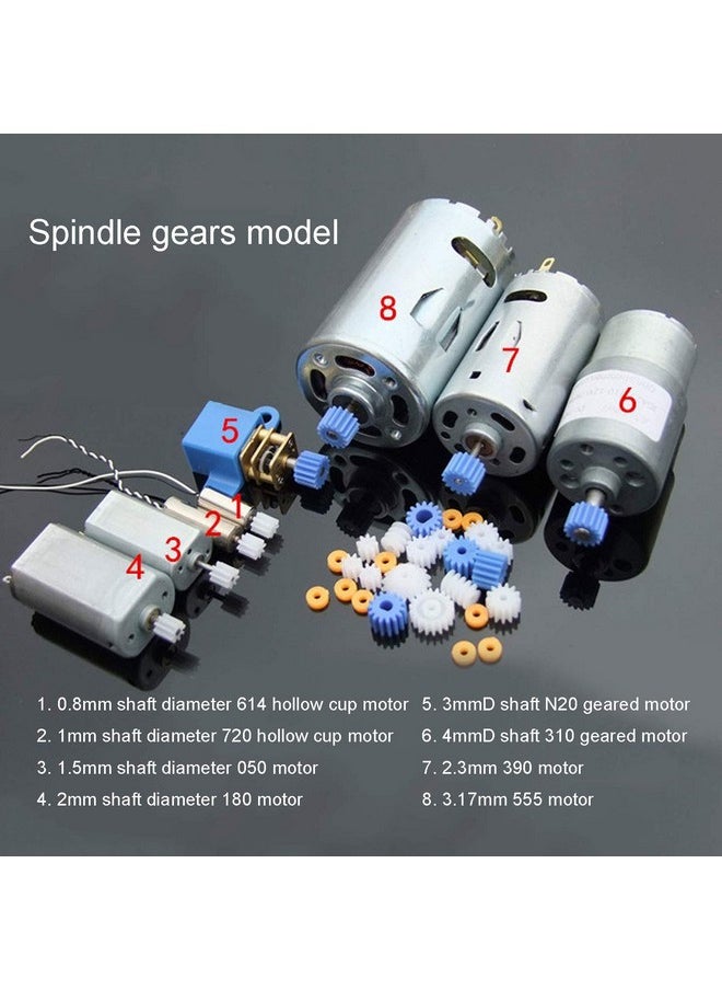 ALAMSCN - 50 Pcs Plastic Gear Kit Spindle Worm Single Gears Set Shaft For Toy Motor Aircraft Car Robot Diy Kits 2Mm/2.3Mm/3Mm/3.17Mm/4Mm - Image 1