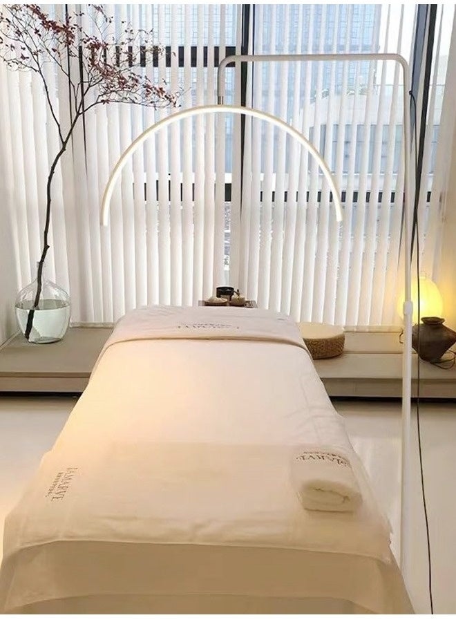فاشون هوم مصباح رموش LED متعدد الأغراض، مصباح LED على شكل نصف قمر، قابل للتعديل، دوران 360 درجة، حامل قابل للتعديل، مصباح تجميل الرموش، مصباح أرضي للتجميل لتمديد الرموش، العناية بالبشرة، الحواجب، الوجه، صالون السبا، ديكور المنزل، ضوء 80-200 سم  - Image 5
