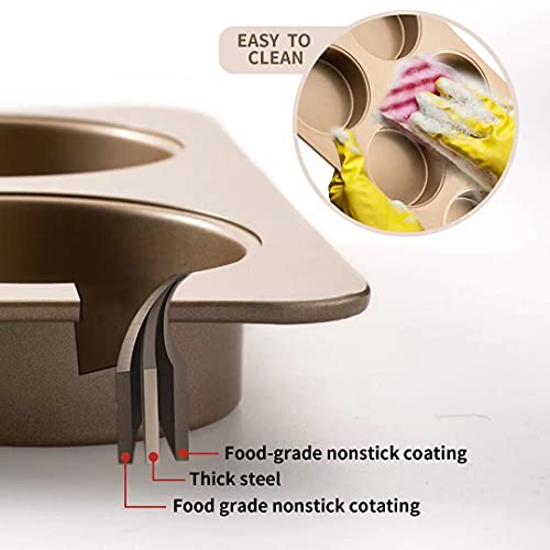 Yomvzake Hamburger Bun Pan Deep Dish Cookie Pan, Nonstick Hamburger Bread Forms 4 Inch Cake Pan Mini Round Disc Pan for Baking Burger Buns English Muffin Whoopie Pies Muffin Top - Image 4