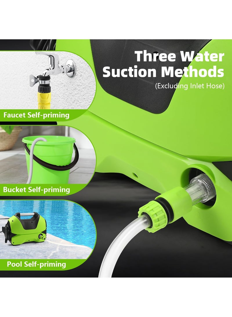 بوليفياز غسالة ضغط عالي 2000 PSI كهربائية 2800 واط - مع فوم كانون و 5 فوهات لتنظيف السيارات والأسوار والطرقات، آلة تنظيف منزلية قوية بمعدل تدفق 1.2 جالون/دقيقة - Image 4