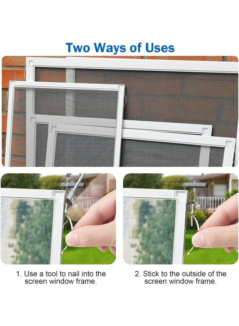 SOLARAE Corner Mount Flat Window Spring, 60 Pcs Corner Mount Flat Window Spring Stainless Steel Window Screen Clips, Holds Window Screens Into Sliding Aluminum Channels - Image 3