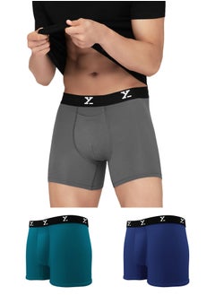 XYXX Pack of 3 men's IntelliSoft Modal Boxer Briefs  - Image 1