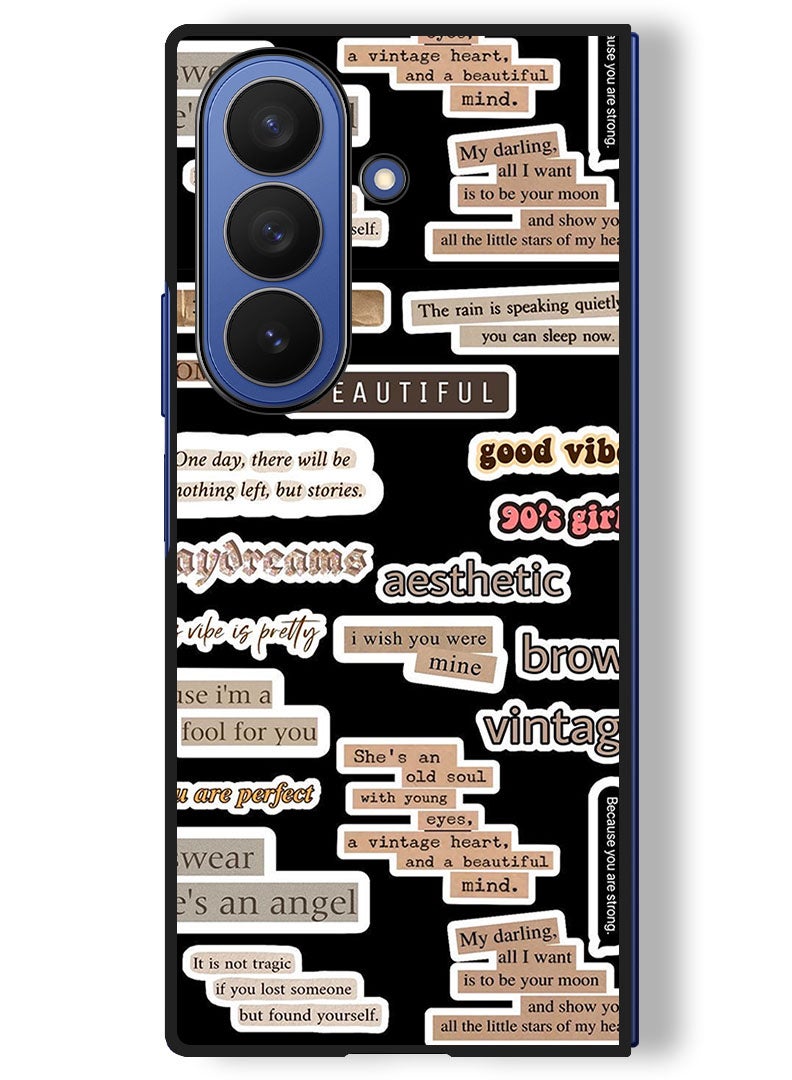 Theodor Case Compatible with Samsung Galaxy Z Fold 7 - 8 Inch Protection Shockproof Bumper Cover Beautiful Quote - Image 1