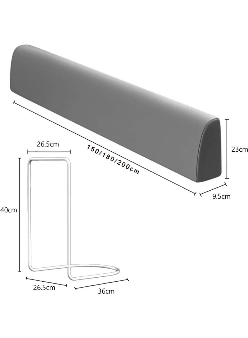 Deformable Toddler Bed Rails, Safety Baby Bed Rail Guard, 1pc Single Side Soft Padded Bed Fence Protector Rail, Bendable Adjustable Kids Bed Guard Rail for Twin/Queen/King Bed (Grey, 1.5m)  - Image 2