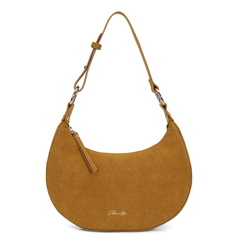 Chinllo Purse Suede Shoulder bag for women, Cute Mini Clutch Zipper Hobo Tote Handbags - Image 1